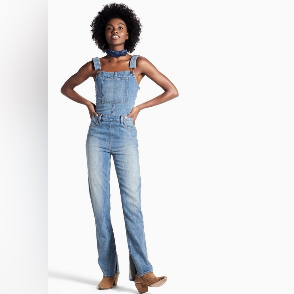 SOLD-Lucky Brand Bridgette Fitted Denim Overalls